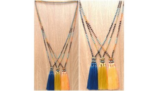 tassels necklace beads black larva stone fashion accessories wholesale price